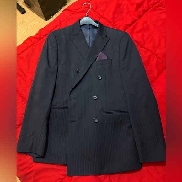 Michael Kors Navy Double-Breasted Blazer 100% Wool